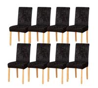 Chair covers, Crushed Velvet Dining Chair Covers,Stretch Removable Washable Dining Chair Slipcover Super Soft Protector for Seat Covers for Wedding Party Dining Room Home Decor (Color : Pink, Size : 8