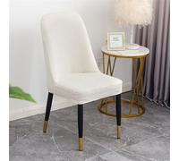 Chair Covers Elastic Stretch Sofa Slipcovers for Kitchen Hotel Home - 6 Pack Jade White Plush Fabric & Stylish Furniture Protector