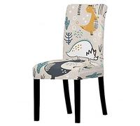 Chair Covers for Dining Chair 2/4/6PCS, Chickwin 3D Cartoons Printing High Back Stretch Chair Cover for Hotel Dining Room Party Removable Washable Chair Cover Slipcovers (Dinosaur,4 PCS)