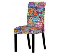 Chair Covers for Dining Chair 2/4/6PCS, Chickwin Bohemia Mandala Printed High Back Stretch Chair Cover for Hotel Dining Room Party Removable Washable Chair Cover Slipcovers (Multicolor,6 PCS)