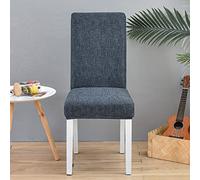 Chair Covers for Dining Chairs 2 Linen Dark Grey Dining Chairs Covers Stretch Spandex Modern Dining Room Chair Covers High Back Removable Washable Elastic Chair Cover Protector