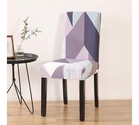 Chair Covers For Dining Chairs 4 Geometric Purple Stretch Spandex Dining Chair Slipcovers,Removable Dining Room Chair Covers,Washable High Back Kitchen Chair Covers For Dining Room,Home