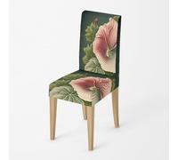 Chair Covers for Dining Chairs 4 Green Pink High Back Stretch Spandex Fabric Printing Washable Chair Covers With Elastic Edge For Hotel, Decor Home, Kitchen