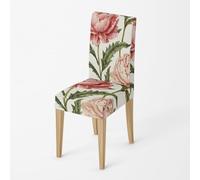 Chair Covers for Dining Chairs 4 Pink Green High Back Stretch Spandex Fabric Printing Washable Chair Covers With Elastic Edge For Hotel, Decor Home, Kitchen