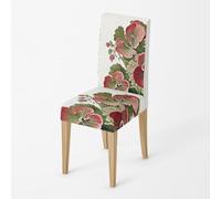 Chair Covers for Dining Chairs 4 Pink Green High Back Stretch Spandex Fabric Printing Washable Chair Covers With Elastic Edge For Hotel, Decor Home, Kitchen