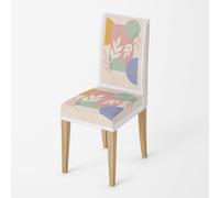 Chair Covers For Dining Chairs 4 Pink, Green, Purple High Back Stretch Spandex Fabric Printing Washable Protector Slipcovers, For Dining Room, Home, Kitchen