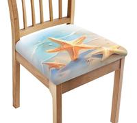 Chair Covers for Dining Chairs 4 Waves And Beaches Elastic Stretch Spandex Fabric Soft Slipcovers Seat Covers Protector for Dining Room Kitchen,Removable Washable