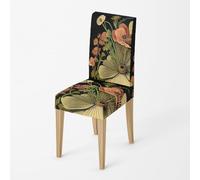Chair Covers for Dining Chairs 4 Yellow Pink High Back Stretch Spandex Fabric Printing Washable Chair Covers With Elastic Edge For Hotel, Decor Home, Kitchen