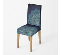 Chair Covers for Dining Chairs 6 Mandala Blue Green Dining Chair Covers Universal High Back Stretch Polyester Spandex Washable for Hotel Kitchen Banquet Restaurant Decoration