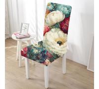 Chair Covers Set of 4 Abstract Colored Flowers Stretch Removable Washable Dining Chair Protector Cover,High Back Chairs Covers,Universal Fit Chairs Slipcovers for Kitchen,Hotel,Office Ceremony
