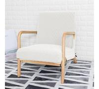 Chair Covers Solid Color Chair Cover Armchair Covers Jacquard Wood Arm Chair Slipcover Protector With Zipper Living Room Hotel Decor (Color : White)