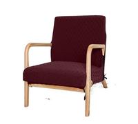 Chair Covers Solid Color Chair Cover Armchair Covers Jacquard Wood Arm Chair Slipcover Protector With Zipper Living Room Hotel Decor (Color : Wine red)