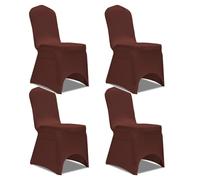 Chair Covers Stretch Brown Set of 12 Polyester/Elastane Fit Chairs up to 100cm.