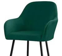 Chair Covers with Curved Backrest, Stretch Velvet Chair Covers with Chair Leg Caps, Armchair Covers 2/4/6 Pieces Universal for Dining Room, Kitchen, Hotel,green,4er Pack