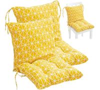 Chair Cushion 2Pcs 16 x 16 x 4" Soft Chair Cushions with Back Seat Zipper Thick Patio Furniture Cushions with Ties Removable Seat Cushion for Home Classroom Office Outdoor Outdoor Cushions for Patio F