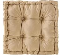 Chair Cushion for Dining Chair 16'' x 16'',Soft Velvet Square Seat Cushion with Ties Cozy Indoor Pad Cushion for Office Kitchen Dining Room(Khaki)