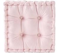 Chair Cushion for Dining Chair 16'' x 16'',Soft Velvet Square Seat Cushion with Ties Cozy Indoor Pad Cushion for Office Kitchen Dining Room(Pink)