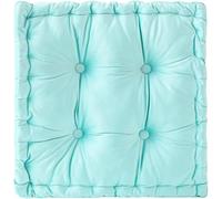 Chair Cushion for Dining Chair 16'' x 16'',Soft Velvet Square Seat Cushion with Ties Cozy Indoor Pad Cushion for Office Kitchen Dining Room(Lake Blue)