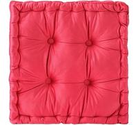 Chair Cushion for Dining Chair 16'' x 16'',Soft Velvet Square Seat Cushion with Ties Cozy Indoor Pad Cushion for Office Kitchen Dining Room(Bright Red)