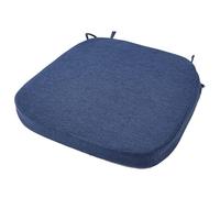 (Chair cushion only) Blue Memory Foam Kitchen Seat Cushions 45x43 cm Anti-Slip Removable Covers Set of 2 4 or 6 Comfortable Dining Chair Pads with Ties for Enhanced Support