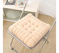 Chair Cushion Pad, Tufted Biscuit Shaped Seat Pillow for Comfort, 17 x 16 Inches, Thick Tatami Floor Cushion, Beige