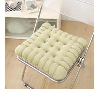 Chair Cushion Pad, Tufted Biscuit Shaped Seat Pillow for Comfort, 17 x 16 Inches, Thick Tatami Floor Cushion, Beige