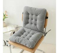 Chair Cushion with Back Elastic Band & Seat Ties - 31.5"L x 15.7"W Chenille One-Piece Seat & Backrest, Replacement for Office, Dining, Garden, Bay Window & Outdoor Chair Pad (Misty Blue)