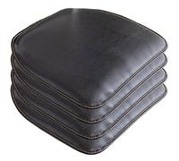 Chair Cushions For Dining Chairs 1/2/4/6 Pack,Leather Waterproof Chair Cushion Non Slip Backing,Chair Pads For Dining Chairs(Black,Set of 4)