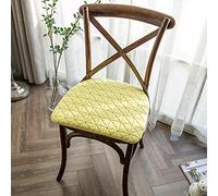 Chair Cushions for Dining Chairs 4 Pack with Ties, Striped Non-Slip Dining Kitchen Chair Pads, Vintage Dining Room Seat Cushions U Shaped, Skin-Friendly 100% Cotton Healthy Material Yellow