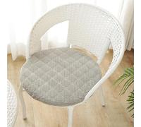 Chair Cushions & Seat Pads With 4cm Hard Cotton Core, Waterproof & Anti-Slip Memory Foam Cushion, Soft & Durable Round Cushion for Kitchen, Dining, Office, Home & Garden Chairs(Light grey,4er Set 35 c