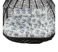 Chair Cushions-Waterproof Double Egg Chair Cushion Replacement - Detachable 2-Seater Hammock Swing Cushion for Indoor/Outdoor Use - Colorful Floral Design for Garden Comfort