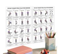 Chair Exercise Chart Elderly Fitness Poses Poster