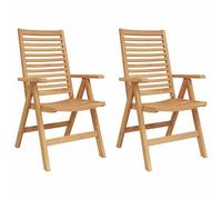 vidaXL Garden Chairs 2 pcs Brown 52 x 64.5 x 108 cm Solid Acacia wood