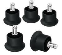 Chair Glide Castors for Office Chair Gaming Chair Wheel Replacement, 11mm x 22mm Stem, 50mm Diameter - Pack of 5 (Black)