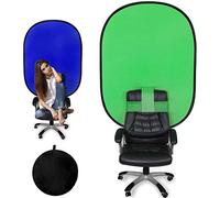 Chair Green Screen Pop Up Portable Chromakey Background 3.9x5.9FT / 120x180cm Attachable Collapsible Backdrop Blue Green 2 in 1