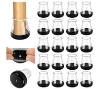 Chair Leg Covers, 20 PCS Chair Leg Floor Protectors Cap, Furniture pad, Silicone Carpet Protector Table Feet Cover, High Elastic Soft Rubber No Noise No Scratches (Round-S Fit: 13-20mm)