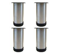 Chair leg floor protectors, 4 Pack Adjustable Feet,Stainless Steel Furniture,Round Table Legs Kitchen Metal Cabinet,Diameter 50mm with Screws(12cm/4.72in)