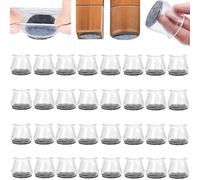 Chair Leg Protectors for Hardwood Floors, 32pcs Durable Silicone Chair Leg Floor Protector Covers Caps with Indivisible Felt Pads, Move Furniture Quietly and Protect Your Floors from Scratches
