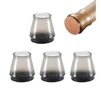 Chair Leg Protectors - silicone Floor Protectors for Chairs, Silicone Furniture Cups | Soft Table feet Cover with Felt Pads, Cap for Round & Square Leg, Without Leaving Marks Scratches Noise, Transpar