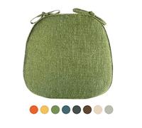 Chair Pads for Dining Chairs Set of 4 with Ties, Seat Cushions for Kitchen Chairs Farmhouse, Dining Room Chair Cushions Non Slip, Thick Washable Chair Cushion Pads Green