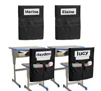 Chair Pockets for Classroom, Student Seat Sack Back Chair Storage Organizer | Multi-Pocket Chair Bags for Classroom with Name Tag Slot, Washable Seat Pockets for K-2 School Student Desk Storage