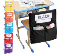 Chair Pockets for Classroom, Student Seat Sack Back Chair Storage Organizer | Multi-Pocket Chair Bags for Classroom with Name Tag Slot, Washable Seat Pockets for K-2 School Student Desk Storage