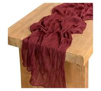 Chair Sashes 5/10PCS Light Pink Cheesecloth Table Runner Boho Gauze Fabric Rustic Sheer Runners Chair Sashes for Wedding Bridal Shower(Wine red,90cmx180cm,10PCS)