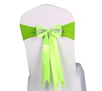 Chair Sashes Bows Bands Ties, Bow Wedding Organza,Tulle Back Flower for Covers Sash Birthday Party Hotel Show Decoration(Light Green,20PCS)