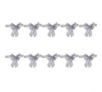 Chair Sashes Elastic Bow Chair Cover Bands for Wedding Party Hotel Venue Decoration Indoor Outdoor Events Holiday Decor 10 Pieces(Silvery)