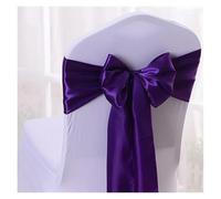 Chair Sashes for Wedding Events, Chair Sashes 10/50/100pcs Satin Chair Bow Sashes Wedding Chair Knots Ribbon Ties for Party Event Hotel Banquet Home Decoration(Dark Purple,10 pcs)