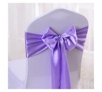 Chair Sashes for Wedding Events, Chair Sashes 10/50/100pcs Satin Chair Bow Sashes Wedding Chair Knots Ribbon Ties for Party Event Hotel Banquet Home Decoration(Purple,50pcs)