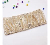 Chair Sashes for Wedding Events, Chair Sashes 10/50pcs Gold Sequin Chair Sashes Sliver Party Chair Decor Chair Band Wedding Stretched Chairs Bow for Events Banquet Party(Light Champagne,10 pcs)