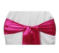 Chair Sashes for Wedding Events, Chair Sashes 50pcs Satin Chair Bow Sashes Wedding Chair Knots Ribbon Ties for Party Event Hotel Banquet Exhibition Home Decoration(Fuchsia)