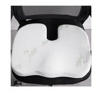 Chair Seat Cushion Cushion Slow Rebound Waist Support Set For Home Office Chair Pad Bamboo Fiber Memory Foam Seat Cushion Back Car Seat Cushion(Color:Cushion white)